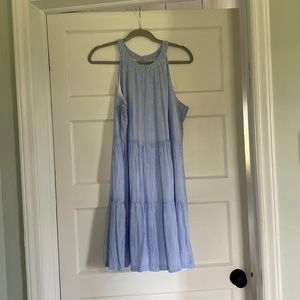 Blue and white stripe dress